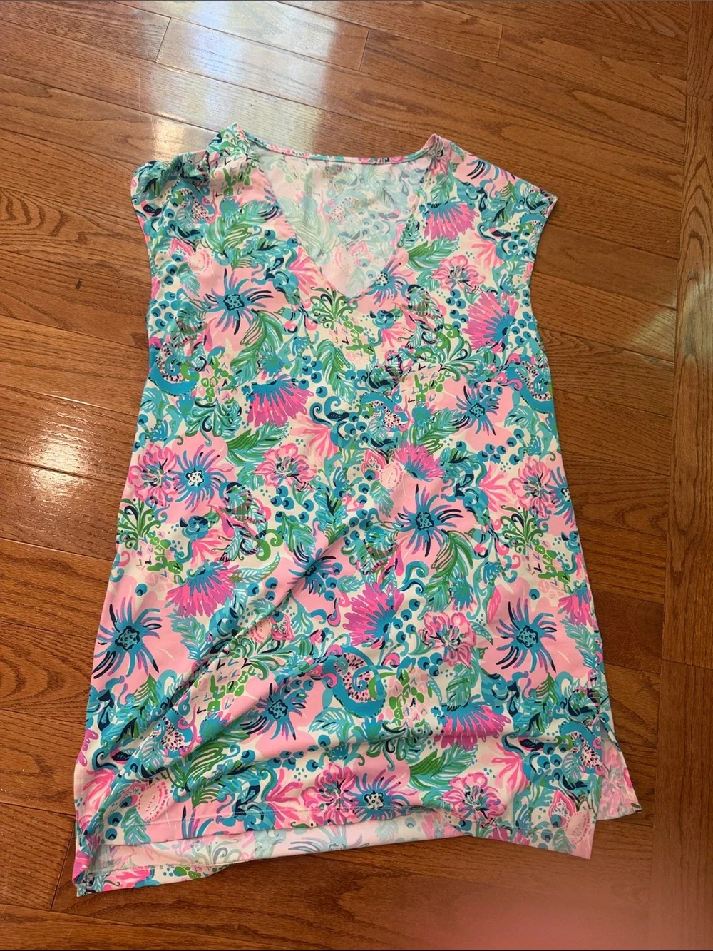 Lilly Pullitzer Women's Pink Floral V-Neck Swim Cover-Up